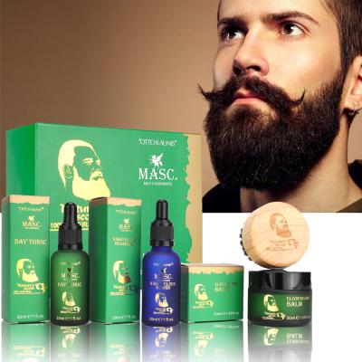 China Private Label Regenerating Beard Grooming Kit Gift Packing Gives Hair Corporate Plug and Old-School Glow Beard Oil and Balm Care Sets for sale