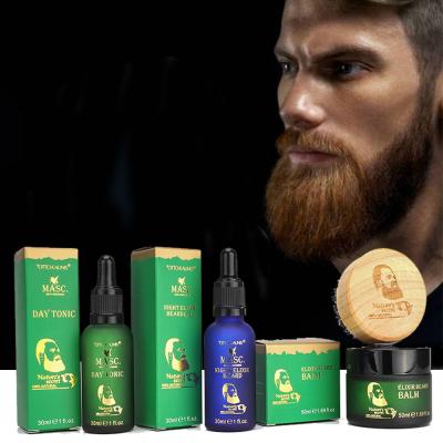 China HODM Replenishing Gift Wrap Keep Clean And Soft Beard Hair Oil And Beard Balm Care Sets For Men Custom Logo Beard Growth Kit for sale