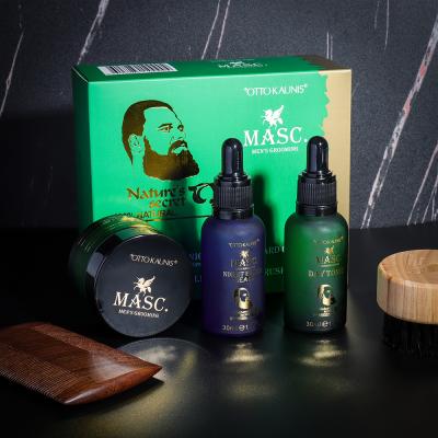 China Private Label Regenerating Beard Grooming Kit Gift Packing Deeply Conditioned and Well-Nourished Beard Oil and Balm Care Sets for sale