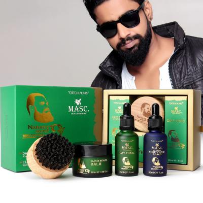 China OEM 100% Pure Natural Beard Growth Regenerating Kit Organic Beard Balm And Detergent Natural Men's Beard Oil for sale