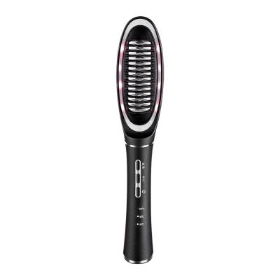 China Household Amazon Success Negative Anti Scalding Ceramic Ionic Flat Hot Comb Electric Hair Straightener Brush for sale