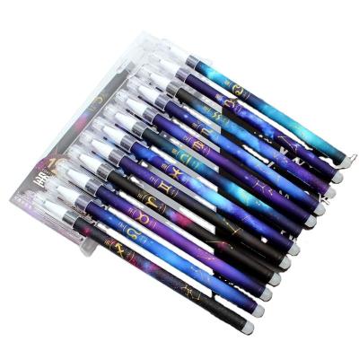 China Normal 12pcs/lot Constellation Gel Pen 0.5mm Pen For Girl Gift Student Erasable Starry Black Ink Stationery School Supplies for sale