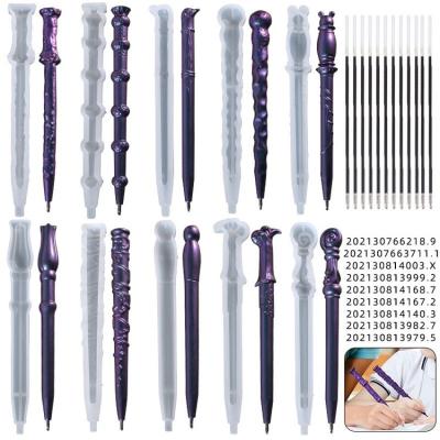 China Diy Crystal Drop Silicone Mold Magic Wand Ballpoint Pens Normal Crystals for sale