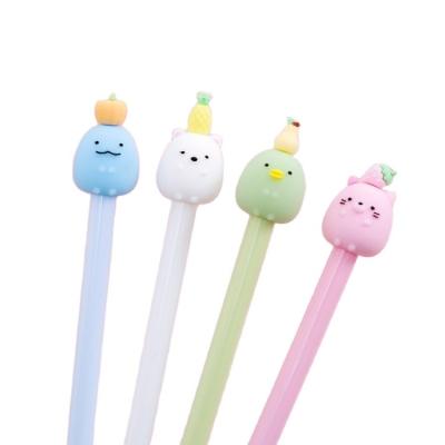 China Cute Lovely Funny Kawaii Pen Gel Pen Cartoon Creative Cute Fruit Head Normal Office School Stationery for sale