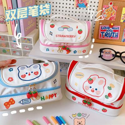 China Multifunctional Large Capacity Pencil Case Pocket Pen Case Simple Stationery Bag School University Desk Organizer For Teens Girls Adults Student for sale