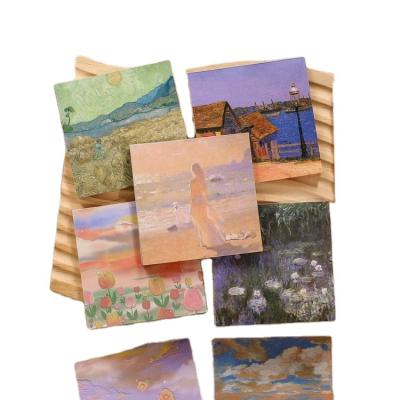 China Art Museum Self Adhesive Sticky Notes INS Portable Sticky Notes Landscape Note for sale