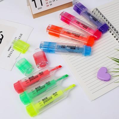 China office & School Markers Scented Highlighter Bar Colored Marker Multicolor Fluorescent Marker Candy Color Flash Pen for sale