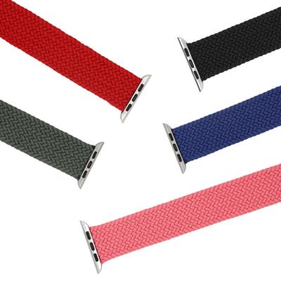 China Hot Selling Easy Elastic Nylon Braided Strap For Apple Watch 38/40/41mm 42/44/45mm Braided Solo Loop Strap for sale