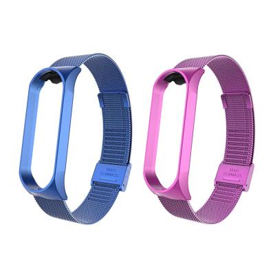 China Wholesale Stainless Steel Stainless Steel Watch Band For xiaomi MI Band 3 Strap 4 With View for sale