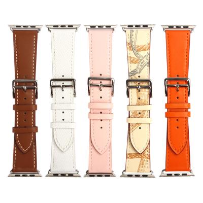 China Factory Price Genuine Leather Buckle 12 14 18 20 22 Mm Apple Watch Band Sublimation Leather Strap for sale