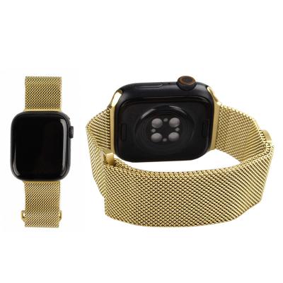 China Custom Strong Magnetic Stainless Steel OEM ODM Buckle Apple Watch Designer Bands Watchband Strap Wristband Gold Rose for sale