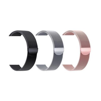 China Stainless Steel Metal Stainless Steel Band Buckle Silver Adjustable Strap Magnetic Bracelet For iWatch Series 7 6 5 4 3 2 1 Se For Women Men for sale