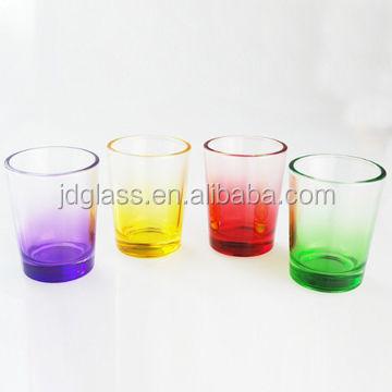 China Sustainable Unique Personalized 2 Ounce Custom Colored Base Shot Glass for sale