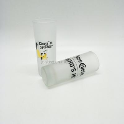 China Sustainable Long Stem 70ml Outer Frosted Shot Glass With Printing Logo for sale