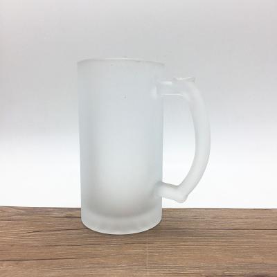 China Bar Beer Glass 16 Ounce Frosted Beer Glass Promotional Beer Glass for sale