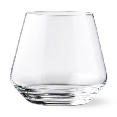 China Wine 390 ml 13 oz pure stemless crystal wine glass bowl set of 6 for sale