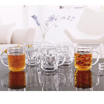 China CLASSIC Clear Glass Mug 8OZ Glass Drinking Mug For Tea Or Coffee for sale