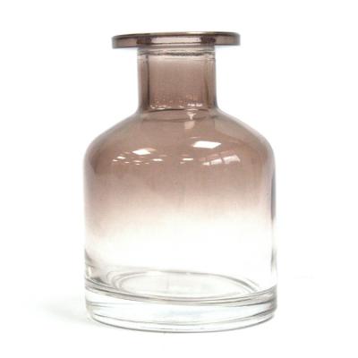 China Wholesale Fancy Glass Round Tubular Bottles 256ml Diffuser Bottle With Silver Lids for sale