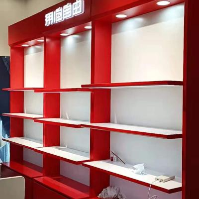 China Laminat transparent cosmetics led commercial display shelf multifunctional display cabinet with lock door for sale