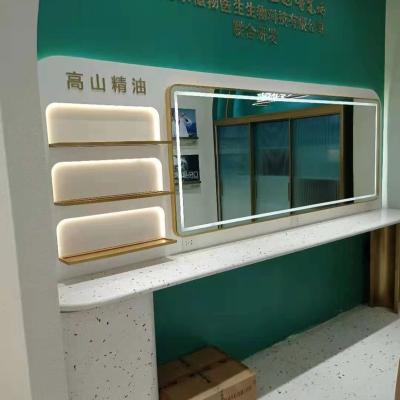 China Height Wood Display Case Skin Care Products Led Boutique Light Metal Customized Modern Display Cabinet for sale