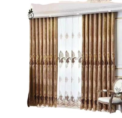 China Blackout Blackout Embroidered Floral Curtain Custom Embroidery Window Luxury European Curtains for the Living Room for sale