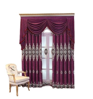 China Blackout Ready luxury living room darkening noise reduction jacquard curtain hotel design custom wholesale window curtains with valance for sale