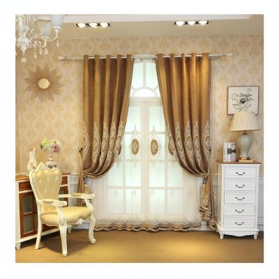 China Blackout Wholesale Luxury  Ready Made Blackout Designs Living Room Embroidered Window Curtain for sale