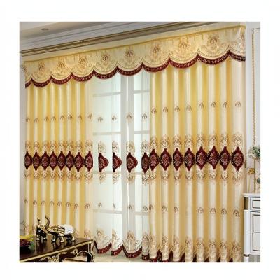 China Blackout Hot Selling Luxury Curtains Valance For The Living Room Jacquard  embroidered curtains fabric for sale