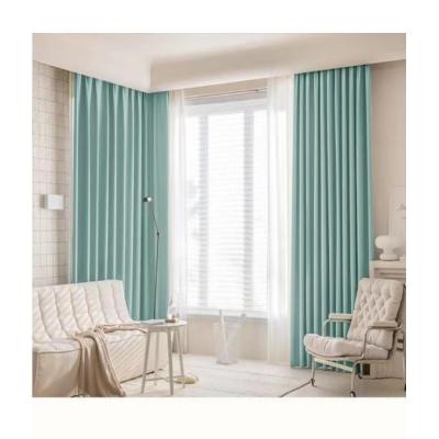 China Blackout Factory Supply Two Sides Same Modern Solid Linen Style Sunshade Curtains For Bedroom for sale