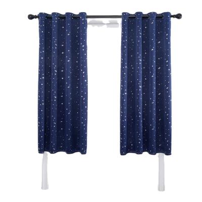 China Blackout Hot sale blackout  Insulated Grommet Panels Stars Foil Printing Curtain Ready Made for children's room living room curtain wall for sale