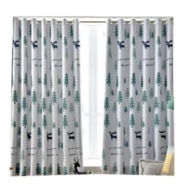 China Blackout Custom design plain printing blackout curtain cheap wholesale window curtain for room for sale