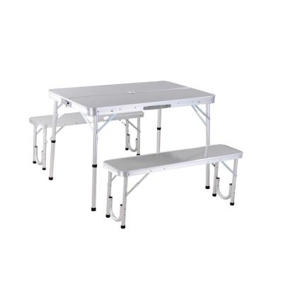 China Portable Hot Selling Portable Aluminum Folding Table With Bench for sale