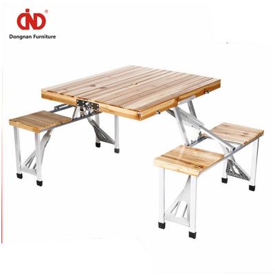 China Modern Foldable Style Garden Afternoon Table Folding Portable Outdoor Wooden Cafe Dining Table for sale