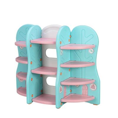 China 30-45 Days DN-K-021-5 Portable Popular Plastic Foldable Children Combination Book Case Shelf Library Living Room Furniture, Modern PP for sale