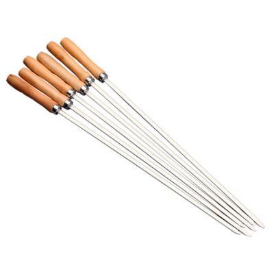 China Factory Easily Cleaned Stainless Steel Needles Handle Grilling BBQ Roasting Sticks BBQ Tools Accessories BBQ Kebab Skewers for sale