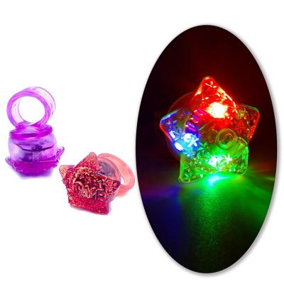 China Plastic Light up toys 3 led jelly bumpy star rings glow in the dark neon ring bumpy toy decorations for glow party favors for sale