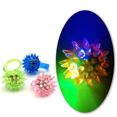 China Plastic Light up toys 3 led jelly bumpy rings glow in the dark ring bumpy toy decorations for glow party favors for sale