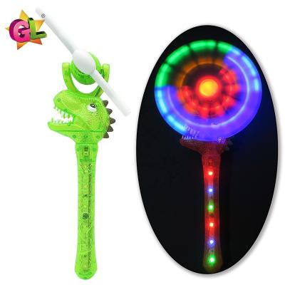 China Plastic Light up toys light up T-rex windmill with sound led windmill spinner shape light led flashing T-rex led windmill for sale