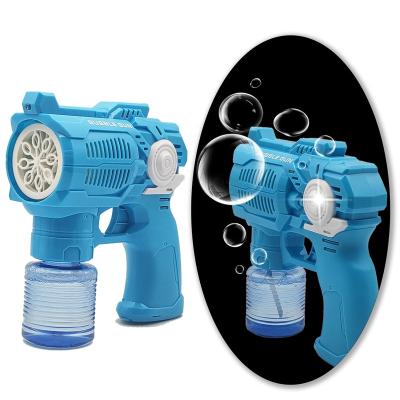 China Plastic Light up bubble toys Light up 8 holes bubble blaster bubble gun for children kids with led toy for sale