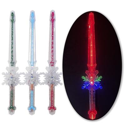 China Plastic Light up toys light up snowflake sword 13 lightsaber with sound novelty toy 2023 gift for kids birthday party for sale