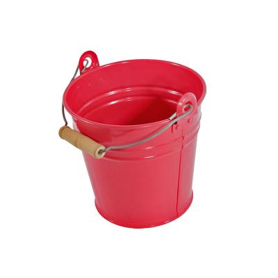 China Wholesale Custom Printing Galvanized Metal Beer Holder Zinc-Plated Metal Ice Bucket with Handle for sale