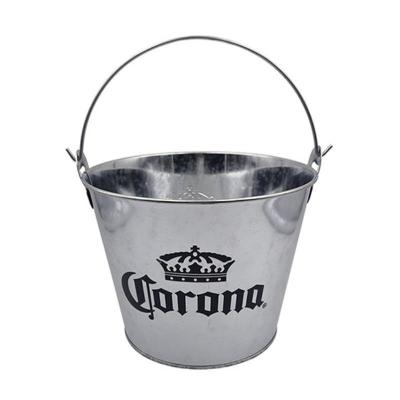 China Wholesale Factory Customized Logo Corona Extra Quality Metal Tin Galvanized Ice Bucket for Beer for sale