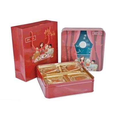 China Factory Wholesale Custom Large Size Food Packaging Tin Can Mooncake Tin Can Gift Packaging Box for sale