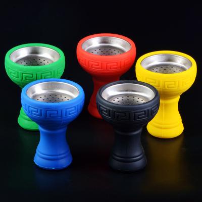 China Colorful Stainless Steel Silicone Cup Hookah Head Shisha Chicha Food Grade Bowl for sale