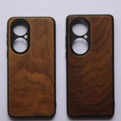 China New Shockproof Walnut Wood Case For Huawei P50 pro plus Case Rose Cherry Wood Bamboo Bumper Maple Cover For Huawei P50 P40 P30 pro plus for sale