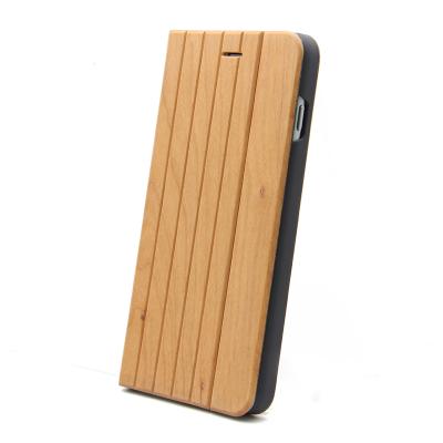 China Cherry Wood Phone Case Genuine Shockproof For Samsung Galaxy S7 S7 Edge Book Style Stand Wooden Cell Phone Case For Samsung S6 S6 Edge for sale