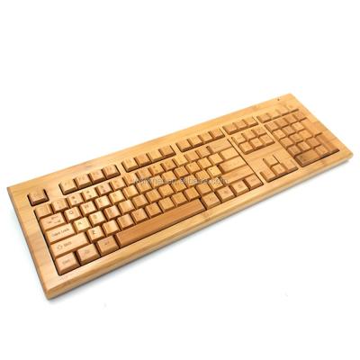 China Standard 108 Keys Keyboard Natural Green Bamboo Japanese Language Wireless Mechanical Keyboard for sale