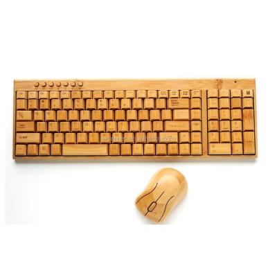 China New Dannish Hot Handmade Bamboo Wood Craft Wireless Keyboard Mid Size Wireless Keyboard and Mouse Combo for sale