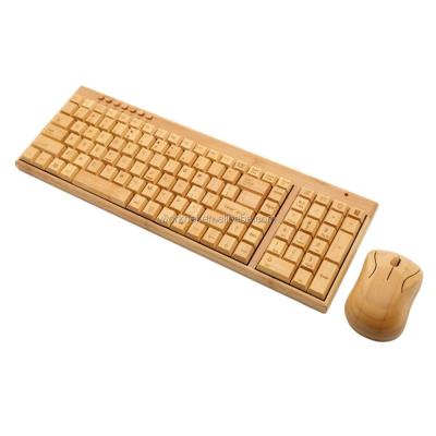 China China Factory Design New Handsets Turkish Style Bamboo Keyboard 2.4Ghz Wireless Keyboard and Mouse for sale