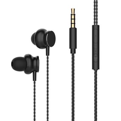 China In-Ear Bass Headphones Metal Earplugs Phone Wire Controlled Headphones With Microphone Suitable For Mobile Computers PC Spot Wholesale for sale